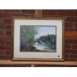 20TH CENTURY KEITH JACKSON WATERCOLOUR THREE VIEWS OF SEVERN VALLEY LANDSCAPES SIGNED F/G 27CM X