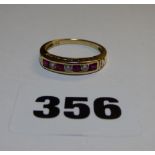 LADIES 9CT GOLD CHANNEL SET  I LOVE YOU DRESS RING SIZE R 2.