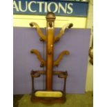 19TH CENTURY MAHOGANY HAT AND COAT STAND IN THE FORM OF A TREE,