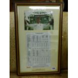 GRAHAM HICK AUTOGRAPHED SCORE CARD F/G 50CM X 30CM APPROX