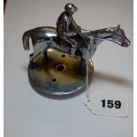 A CHROMIUM PLATED HORSE AND JOCKEY CAR BONNET MASCOT