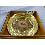 INDIA STEAMSHIP  COMPANY CALCUTTA ASHTRAY AND ANGLO INDIAN BONE AND TORTOISESHELL CASKET