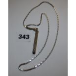 24 INCH SILVER BOX LINK CHAIN WITH SILVER TOOTHPICK