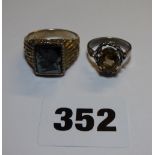 2 HM SILVER DRESS RINGS  15