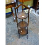 1920S OAK FOLDING CAKE STAND