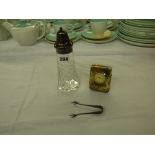 EDINBURGH CRYSTAL SUGAR SIFTER WITH EPNS TOP,