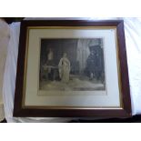 E BLAIR LEIGHTON -SEPIA PRINT OF  LADY GODIVA -CIRCA C.