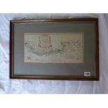 ANTIQUARIAN MAP 'A PLAN OF THE NAVIGABLE CANAL CITY OF COVENTRY FRADLEY HEATH 1767' F/G 33CM X 17CM