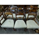 SET OF EIGHT GEORGE IV MAHOGANY DINING CHAIRS CONSISTING OF SIX STANDARD CHAIRS AND TWO CARVER