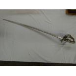 EARLY 20TH CENTURY DRESS SWORD WITH FULLERED CURVED BLADE ETCHED DECORATION 82CM APPROX