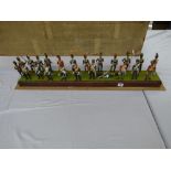 PLINTH OF PAINTED DIECAST NAPOLEONIC WARS SOLDIERS