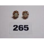 PAIR OF 9CT GOLD AND OPAL STUD EARRINGS WITH BUTTERFLY BACK