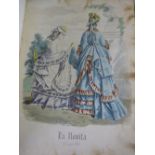 19TH CENTURY ITALIAN FASHION CATALOGUES WITH HAND TINTED PLATES 1874 ,