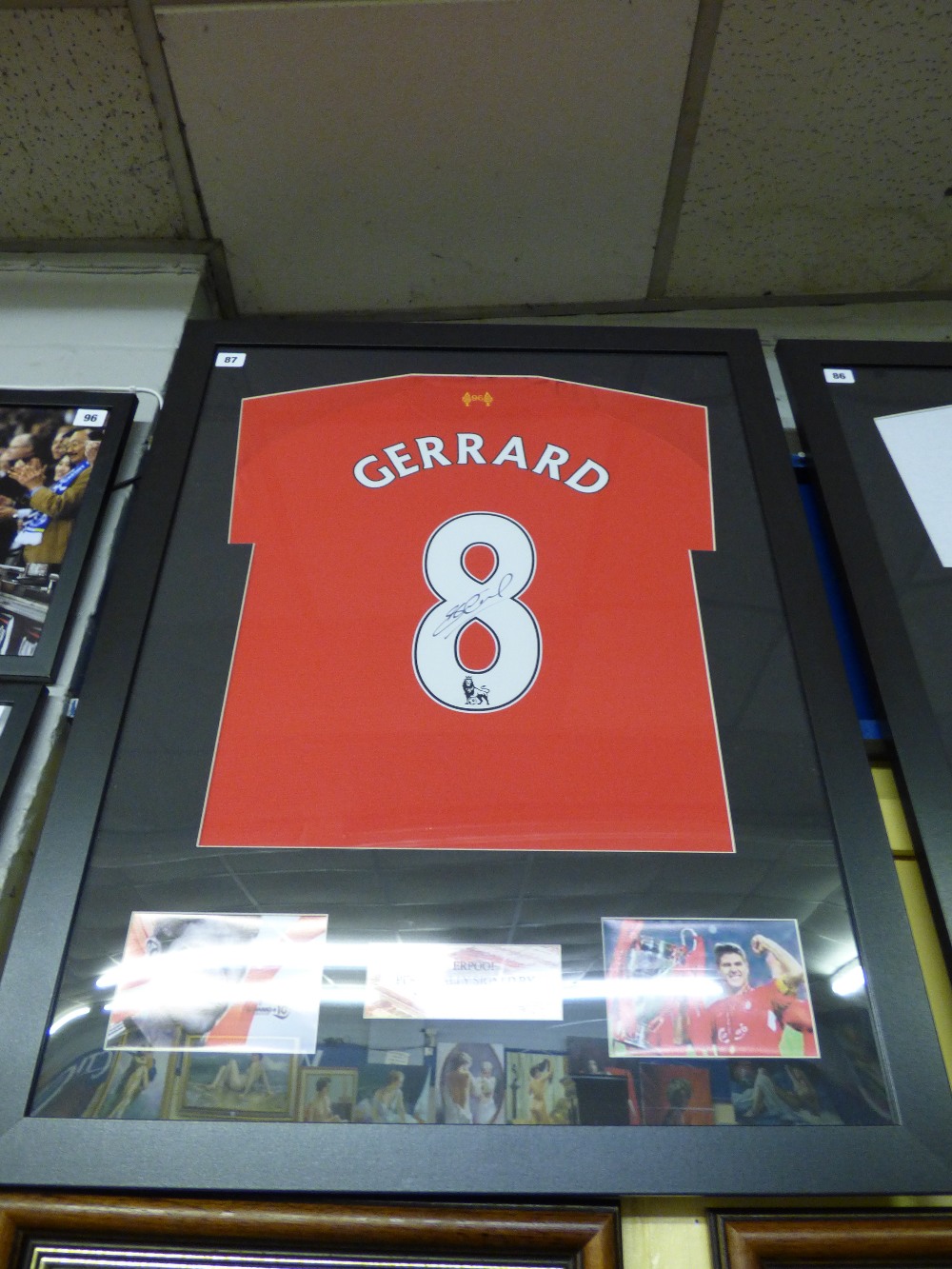 FOOTBALL MEMORABILIA STEVEN GERRARD LIVERPOOL 1996 EUROPEAN CUP FINAL AUTOGRAPHED FOOTBALL SHIRT