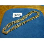 9CT GOLD FLAT AND ELONGATED LINK CHAIN WITH LOBSTER CLAW CLASP11.
