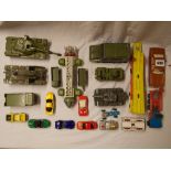 SELECTION OF DINKY MATCHBOX CORGI MODELS PLAYWORN INC TRANSPORTER ,CEMENT MIXER,