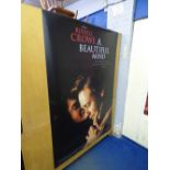 TWO DOUBLE SIDED CINEMA MOVIE POSTERS FOR BEAUTIFUL MIND STARRING RUSSEL CROWE 67CMX47CM