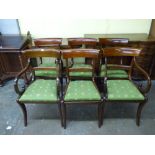 SET OF VICTORIAN MAHOGANY BAR BACK CHAIRS WITH UPHOLSTERED DROP IN SEATS