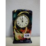 MILLENIUM MOORCROFT POTTERY QUEENS CHOICE MANTEL CLOCK 16CM HIGH APPROX