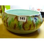 NEWPORT POTTERY CLARICE CLIFF DESIGN SHALLOW BOWL LEAVES AND FRUIT 21CM DIA