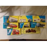 EIGHT BOXED CORGI CLASSICS -35261-35003-35001-34801-33501-27201 AND 7701 DIE CAST MODELS