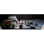 SELECTION OF RAILWAY LAYOUT BUILDINGS, AIRFIX TANK WAGONS,