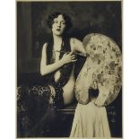 ALFRED CHENEY JOHNSTON (1885-1971), AMERICAN  ZIEGFELD ACTRESS WITH ARTIST’S PALETTE. C.1925