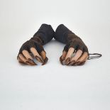 X-MEN, 2000 polychromed polyurethane and mixed media pair of stunt double clawed hands and