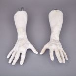 X-MEN, 2000 pair of special make up effects plaster composite life casts of Hugh Jackmanâ€™s hands