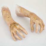 X-MEN, 2000 pair of special make up effects enlarged life cast painted plaster composite hands and