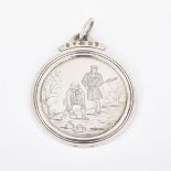 VICTORIAN SCOTTISH SILVER CURLING MEDAL, JAMES MCKAY V, EDINBURGH, 1851 of circular shape,