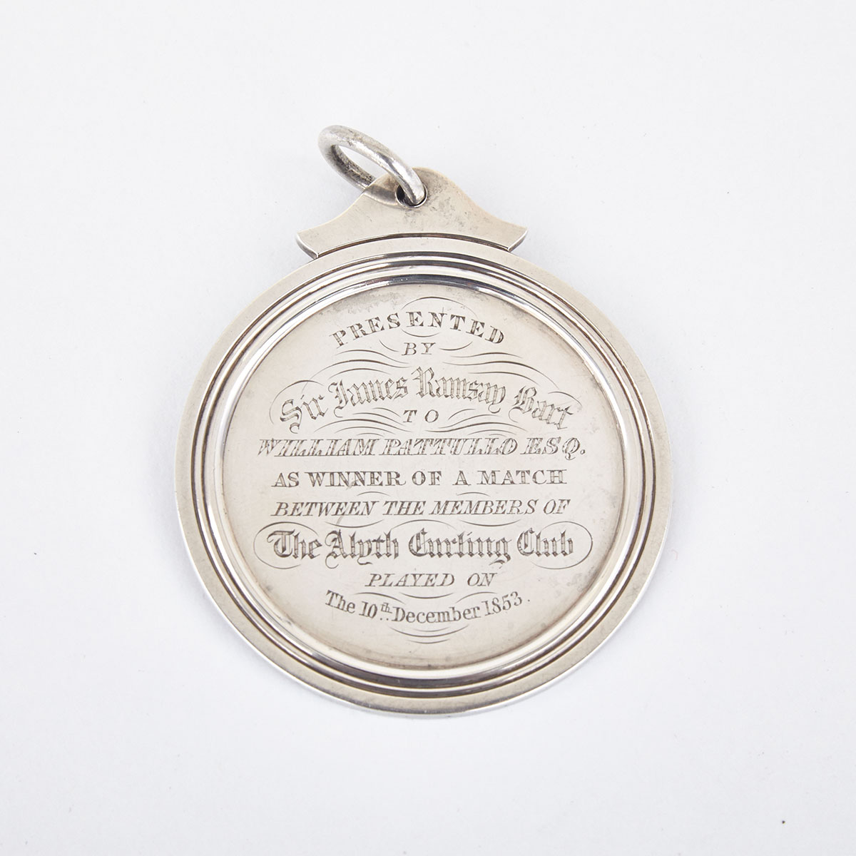 VICTORIAN SCOTTISH SILVER CURLING MEDAL, JAMES MCKAY V, EDINBURGH, 1851 of circular shape, - Image 2 of 2