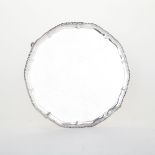 GEORGE III SILVER CIRCULAR SALVER, ELIZABETH COOKE, LONDON, 1765 with shaped and moulded gadroon rim