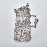 VICTORIAN SILVER PARCEL-GILT COVERED JUG, HENRY BOURNE, BIRMINGHAM, 1875 in the manner of Edward