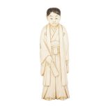 JAPANESE OKIMONO FIGURE, MEIJI PERIOD, EARLY 20TH CENTURY 明治時代 20世紀早期 置物 牙雕人物  Depicting a