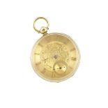 J. JOHNSON OF LIVERPOOL OPENFACE KEY-WIND POCKET WATCHcirca 1847; 48mm; #16706; fusee and chain