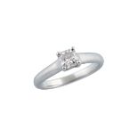 TIFFANY & CO PLATINUM RINGset with a Lucida cut diamond (0.52ct.), size 6, 4.7 grams