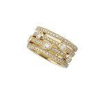 SONIA BITTON OF NEW YORK 18K YELLOW GOLD BANDset with 74 brilliant cut diamonds (approx. 1.00ct.t.