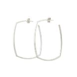 PAIR OF TIFFANY & COMPANY FRANK GEHRY STERLING SILVER LARGE TORQUE HOOP EARRINGSwith the original