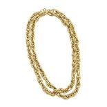 ITALIAN 18K YELLOW GOLD TRIPLE OVAL LINK CHAINlength 27" — 68.6 cm., 31,8 grams