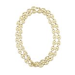 ITALIAN 18K YELLOW GOLD GUCCI-STYLE LINK CHAINlength 34" — 86.4 cm., 55.0 grams