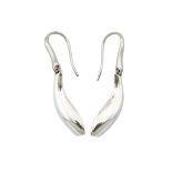 PAIR OF TIFFANY & COMPANY FRANK GEHRY STERLING SILVER HOOK-BACK FISH EARRINGSwith the original