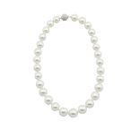 SINGLE GRADUATED STRAND OF SOUTH SEA PEARLS(13.0mm to 15.6mm) completed with a 14k white gold