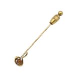 KARL FABERGE RUSSIAN 14K YELLOW GOLD STICK PINbezel set with a small full cut citrine