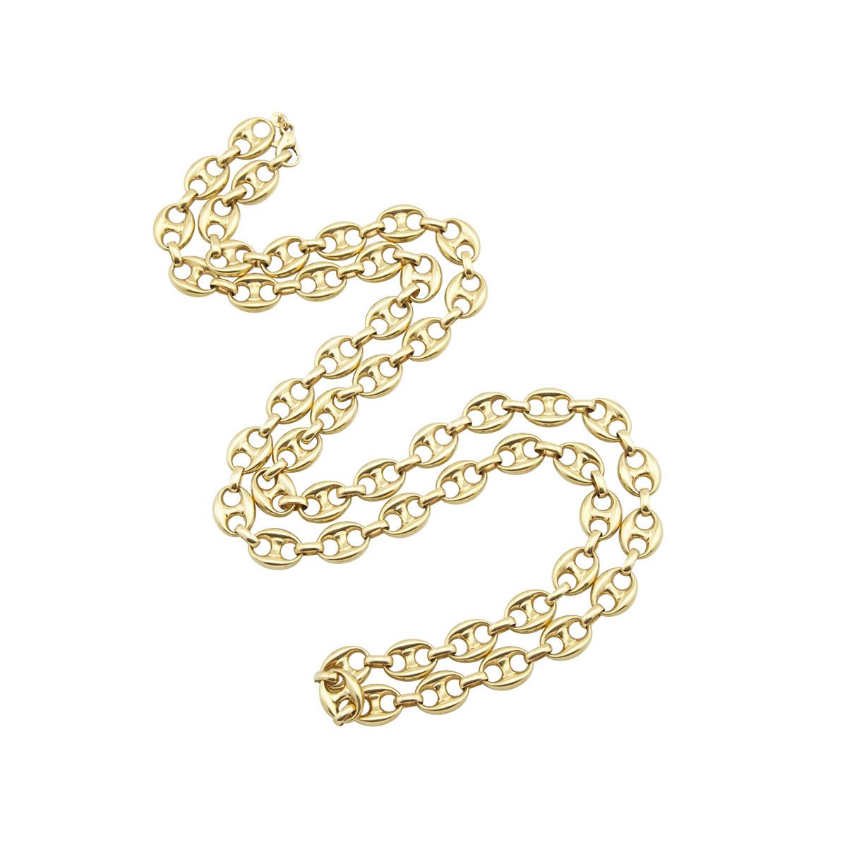 ITALIAN 18K YELLOW GOLD GUCCI-STYLE LINK CHAINlength 34" — 86.4 cm., 55.0 grams - Image 2 of 2