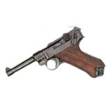 A WWII 9mm P08 Luger semi automatic pistol, number 229, the breech dated 1940, the toggle stamped