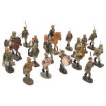 17 Lineol, Elastolin etc composition German toy soldiers. Most pre WW11 infantry, including 2