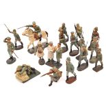 17 Lineol, Elastolin etc composition German toy soldiers. Most pre WW11 infantry, including one