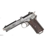 A 9mm Steyr Model 1911 semi automatic pistol, number 1174A, marked “Steyr 1912, Mod 1911, Ejercito