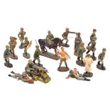 17 Lineol, Elastolin etc composition German toy soldiers. Most pre WW11 infantry, including one